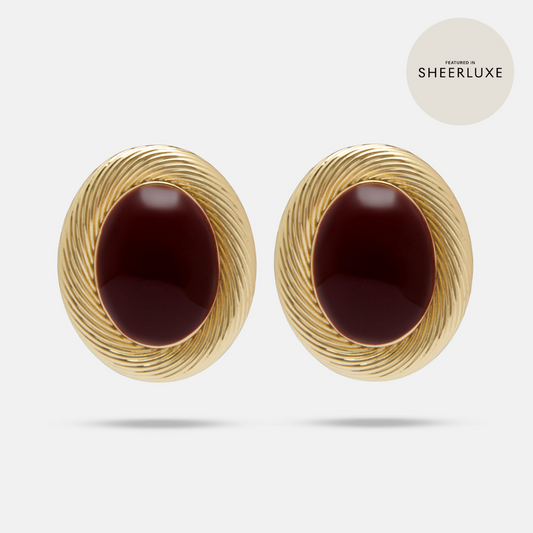 Amie Earrings Bordeaux