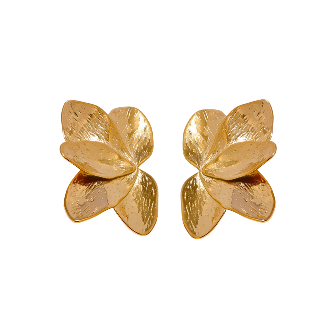 Flora Earrings 18karat SOLID outlet GOLD