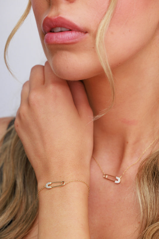 Gold Pin Necklace
