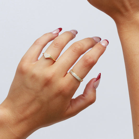 Vermeil Rhinestone Band Ring
