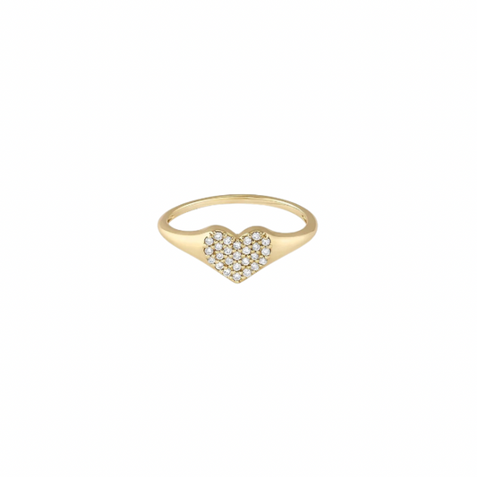 Vermeil Signet Heart Ring