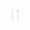 Rhinestone Drop Pearl Earrings
