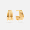 Gold Ribbed Statement Hoop