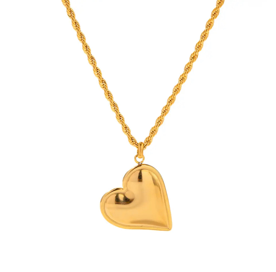 Heart Pendant Necklace Gold
