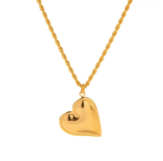 Heart Pendant Necklace Gold