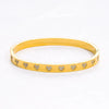 Gold Heart Bangle with Rhinestones