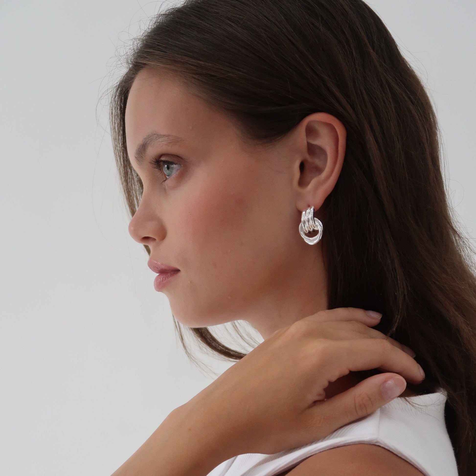 Mini Knot Earrings Silver