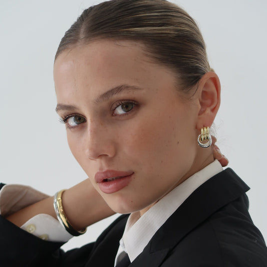 Mini Knot Earrings TwoTone