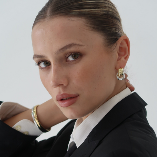 Mini Knot Earrings TwoTone