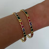 Mixed Stone Adjustable Bangle Multi