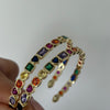 Mixed Stone Adjustable Bangle Multi