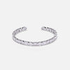 Mixed Stone Adjustable Bangle Silver