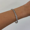 Mixed Stone Adjustable Bangle Silver