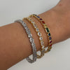 Mixed Stone Adjustable Bangle Silver