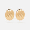 Oval_Ribbed_Statement_Earring_Gold