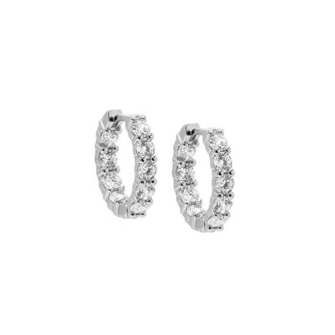 RHINESTONE HUGGIE SILVER