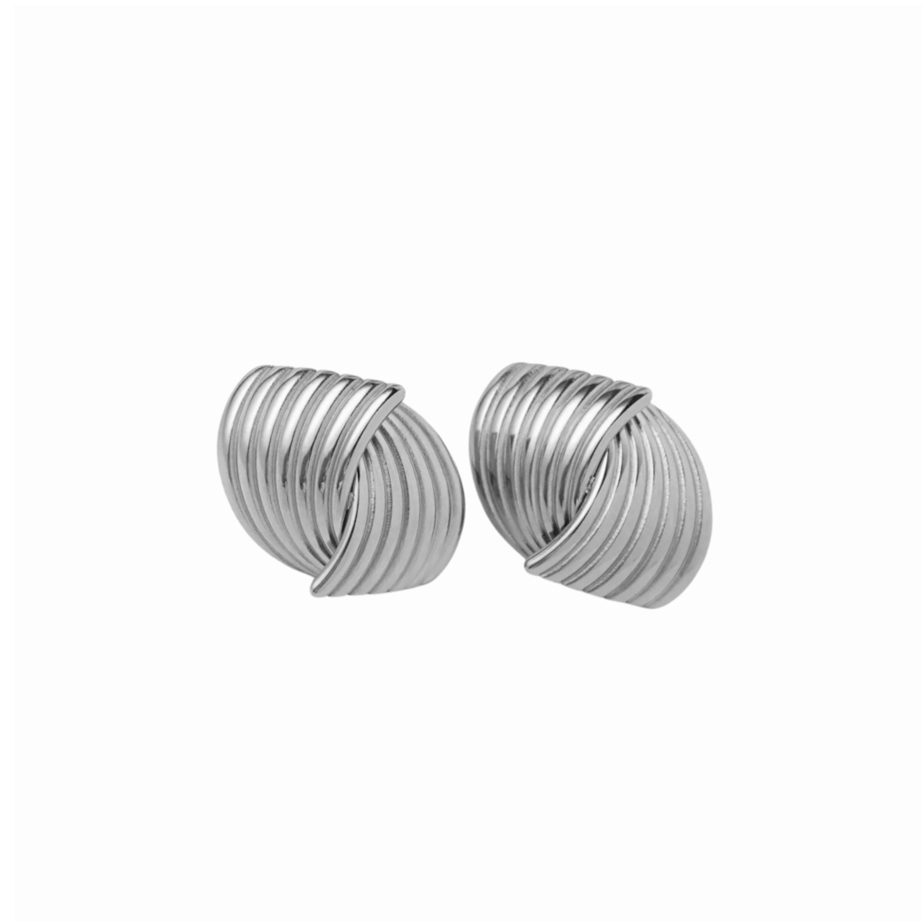 Silver vintage inspired twist earrings
