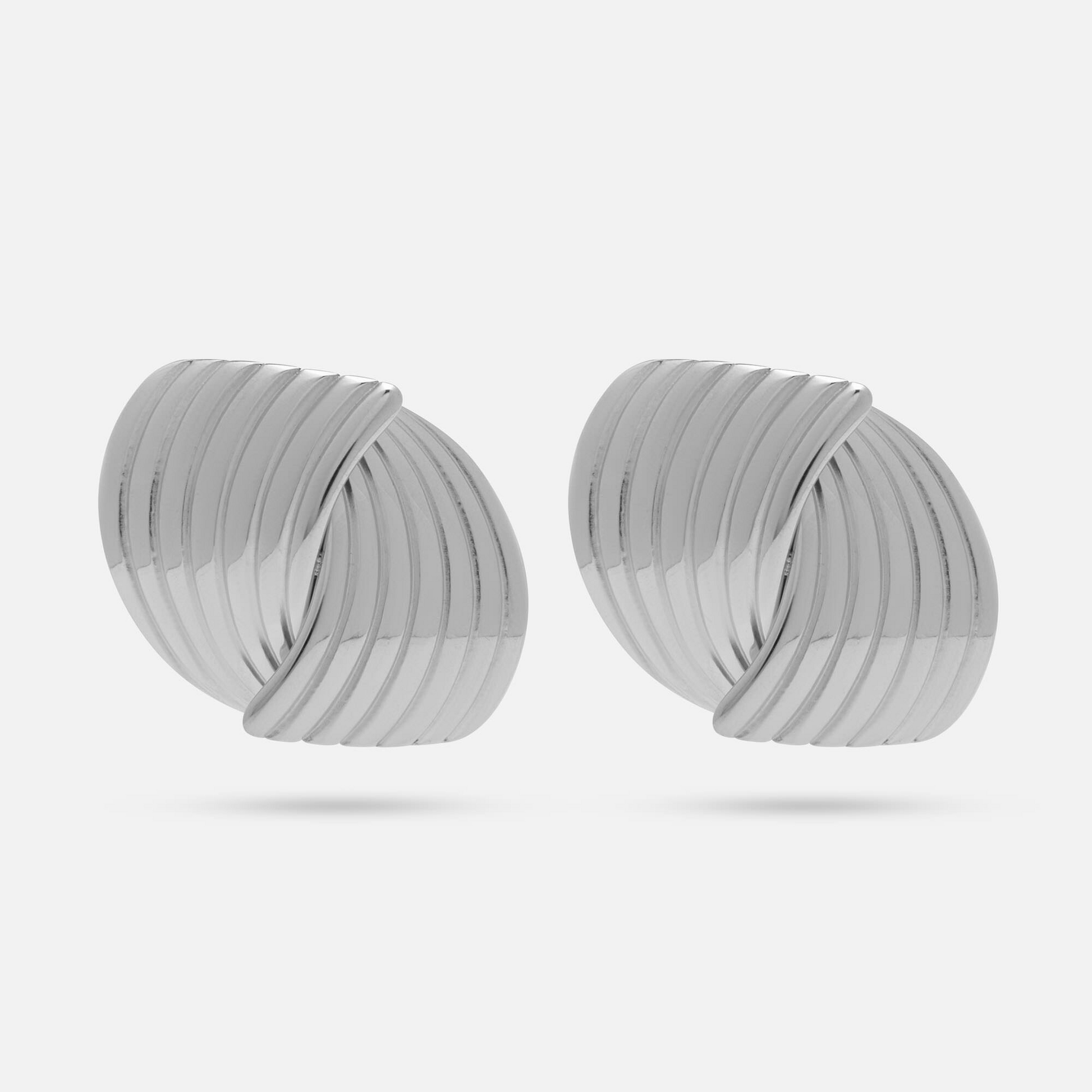 Silver vintage inspired twist earrings