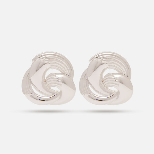 Statement Knot Earrings Silver 1