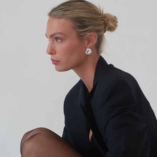 Statement Knot Earrings Silver