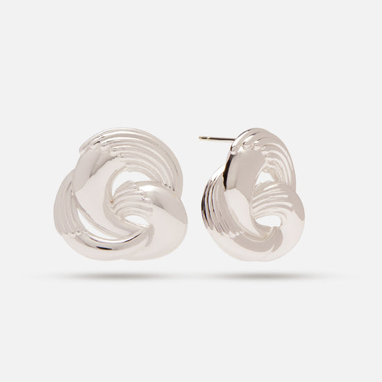 Statement Knot Earrings Silver 3