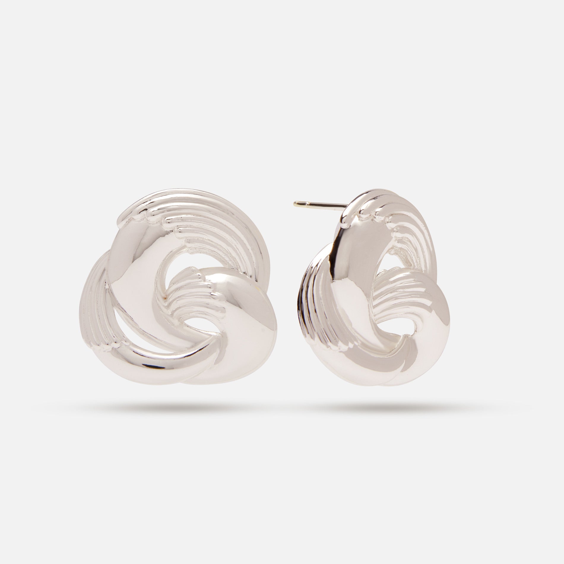 Statement Knot Earrings Silver 3