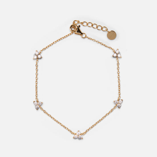 Trio Stone Bracelet Gold