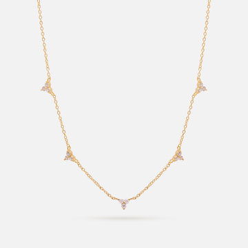 Trio Stone Necklace Gold