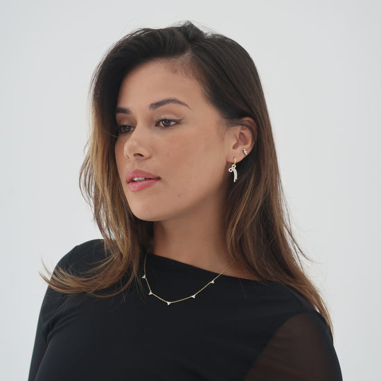 Trio Stone Necklace Gold