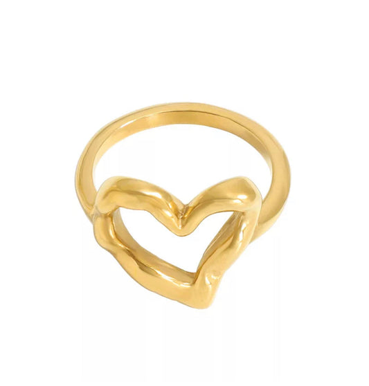 Gold Love Heart Ring