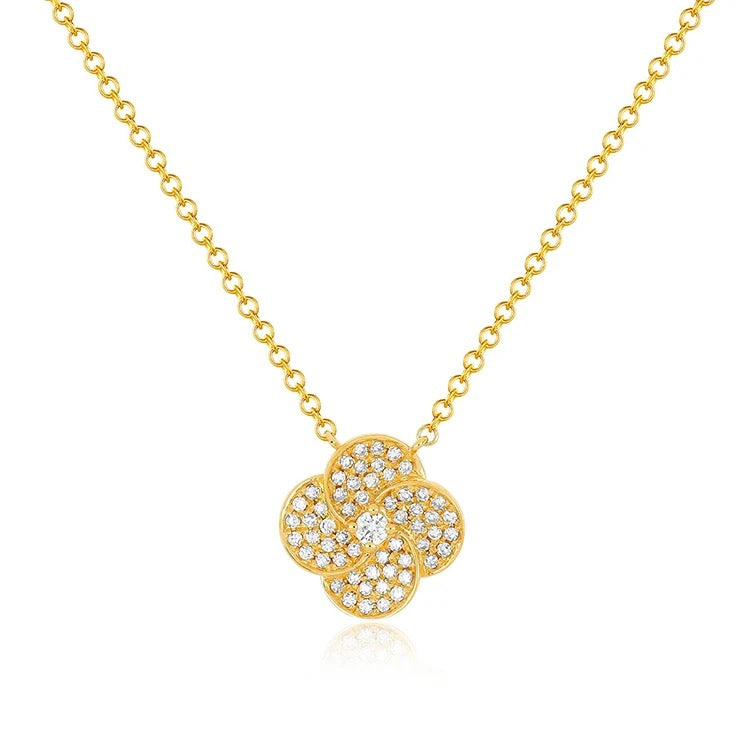 Multi Rhinestone Clover Necklace