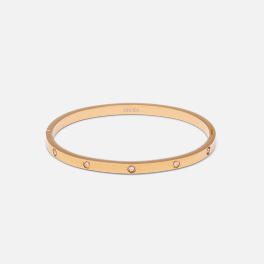 Gold Classic Bangle with Stones