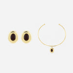 Espresso Set - Andra Choker and Azur Earrings