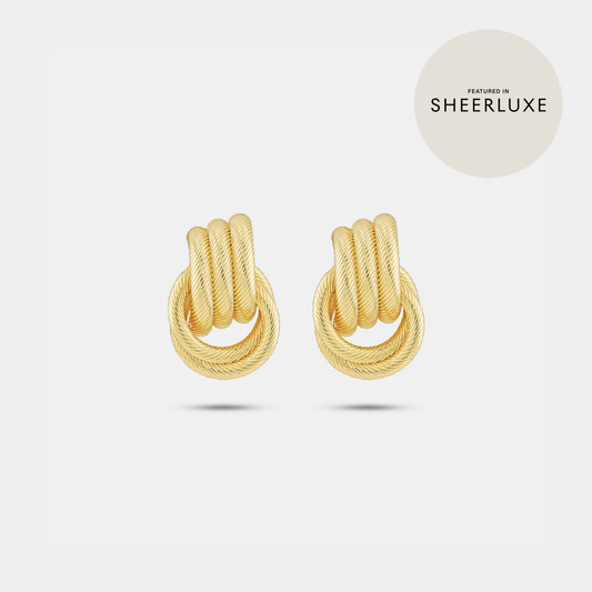 Ribbed Mini Knot Earrings