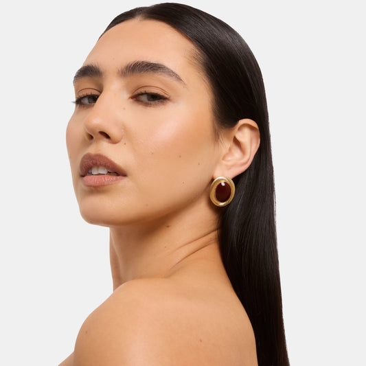 Amie Earrings Bordeaux - Pre Order. Dispatch 07.04.26