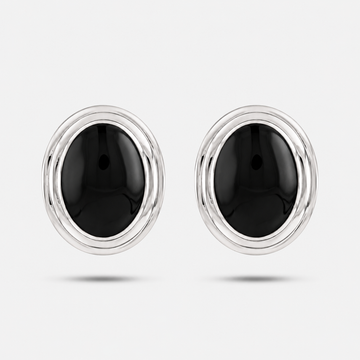 Avery Silver Onyx Earrings