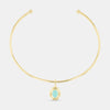 Andra Choker with Aqua Pendant