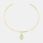 Andra Choker with Aqua Pendant