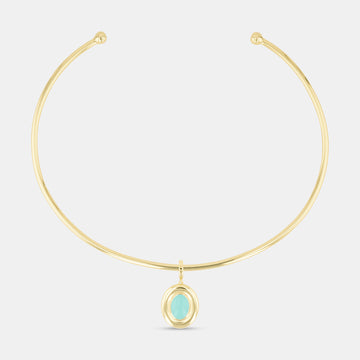 Andra Choker with Aqua Pendant