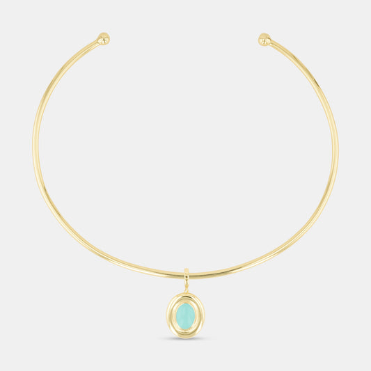 Andra Choker with Aqua Pendant