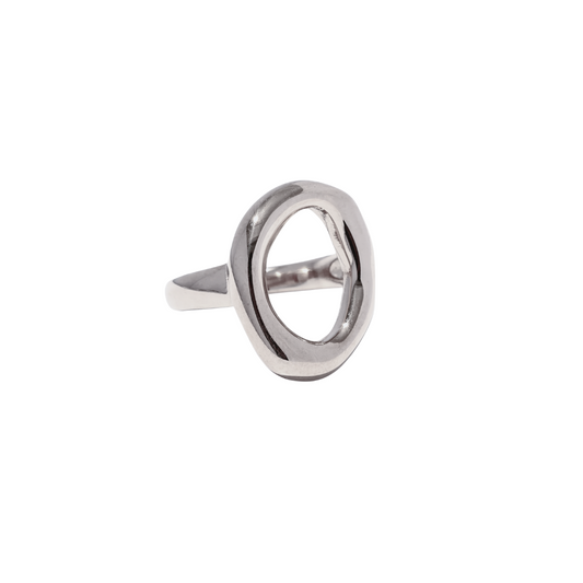 Silver Oval Cut-Out Ring
