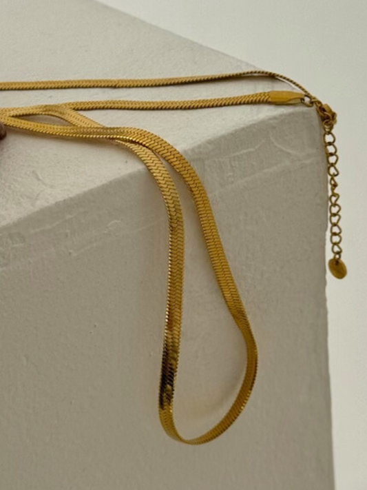 Gold Herringbone Necklace