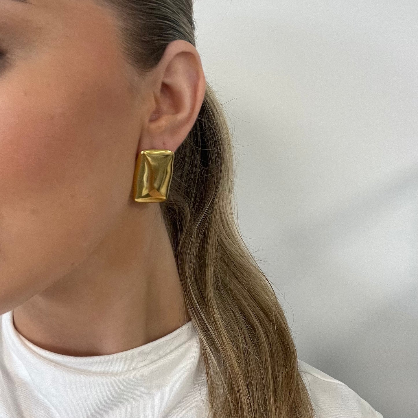 Gold Oversized Rectangle Earring