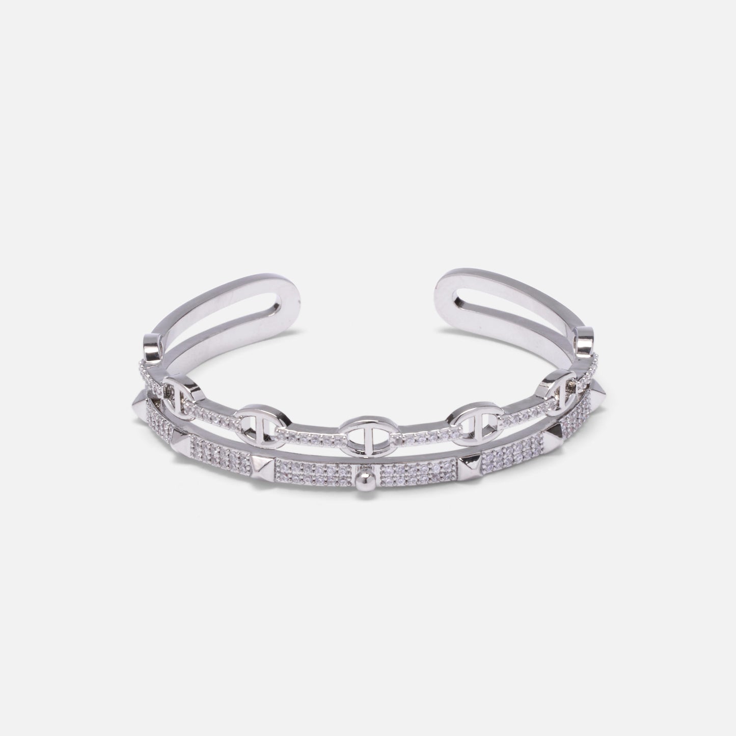 Silver Bali Dual Bangle