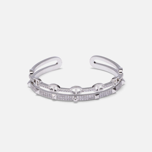 Silver Bali Dual Bangle