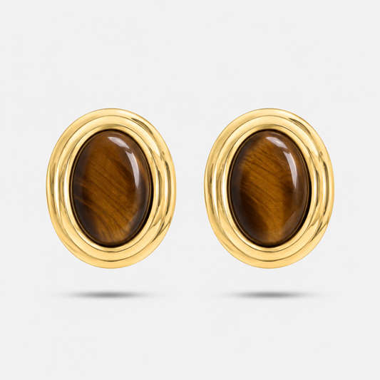Avery Tiger Eye Earrings