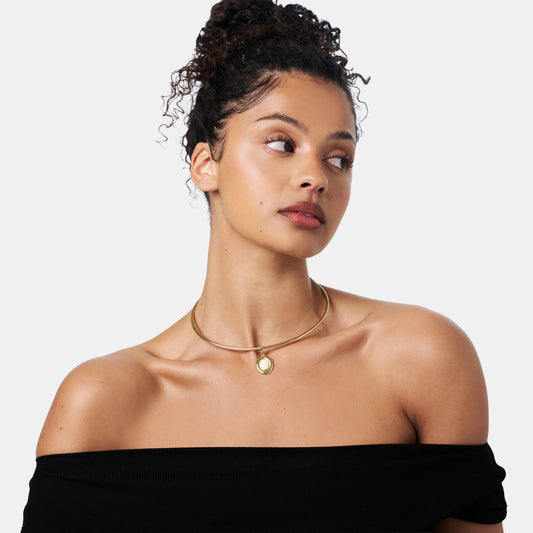 Andra Choker with Buttercream Pendant