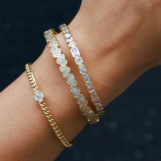 Clover Chain Adjustable Bangle Gold 
