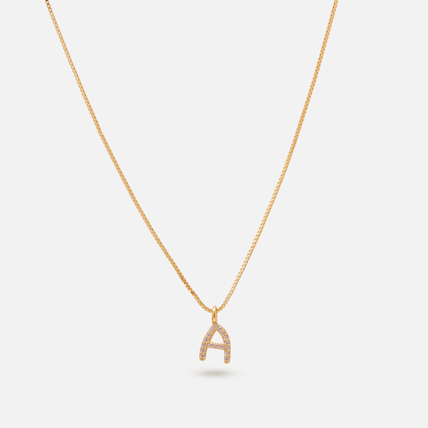 Gold Initial Fine Chain Necklace