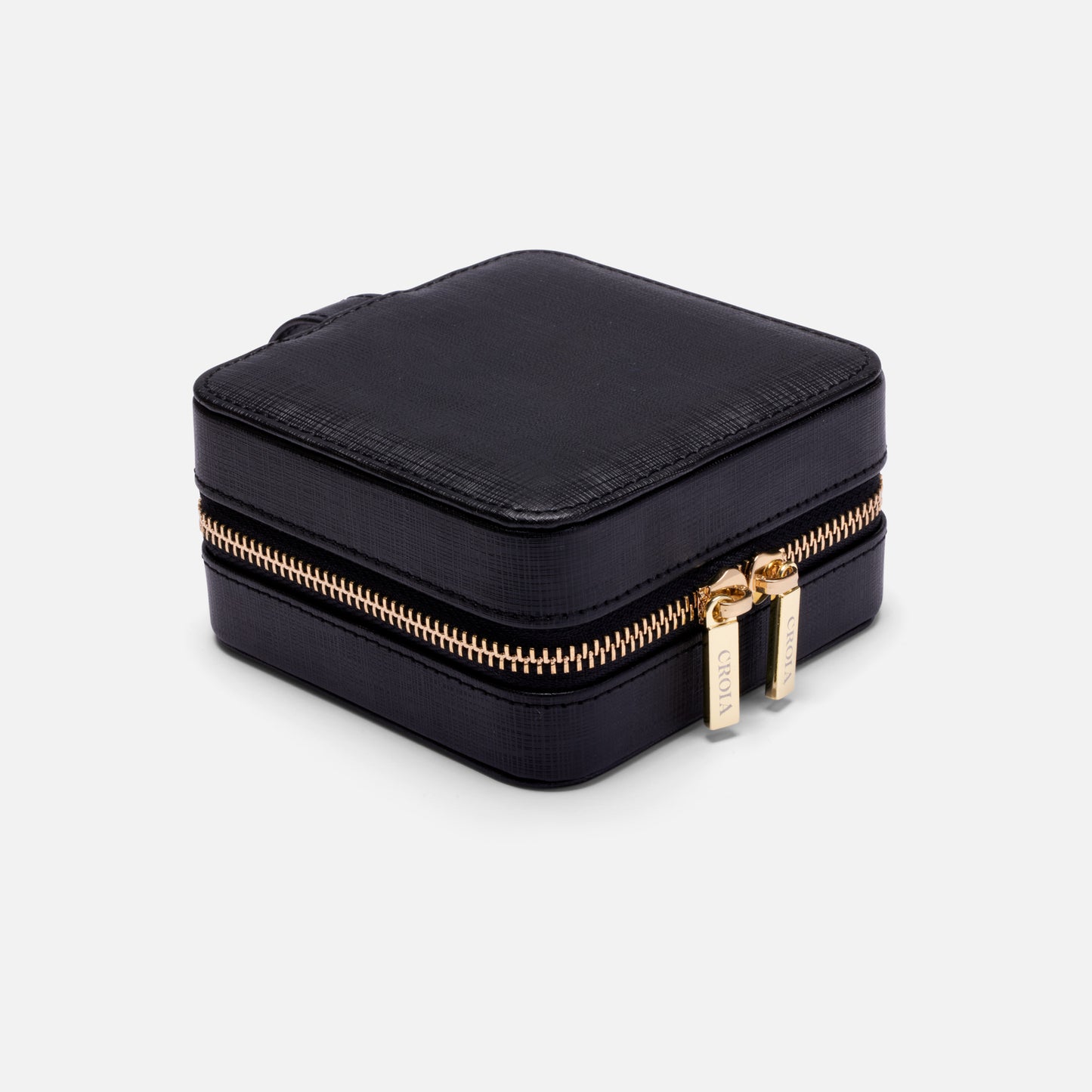 Black Bespoke Jewellery Travel Case - PU Saffiano Leather